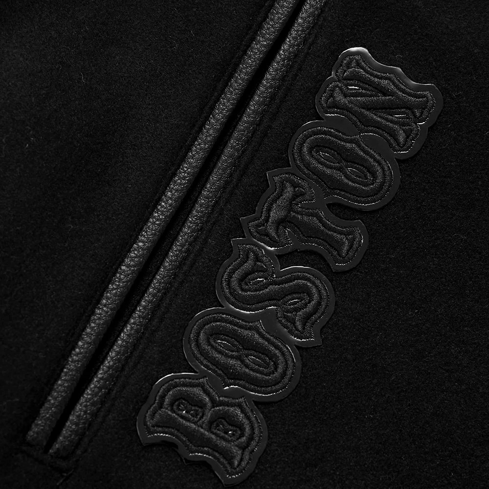 Boston-Red-Sox-Pro-Standard-Triple-Black-Wool-Leather-Varsity-Jacket-leather moto 6
