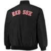 Boston Red Sox Reversible Full Zip Satin Varsity Jacket White Black - Image 2