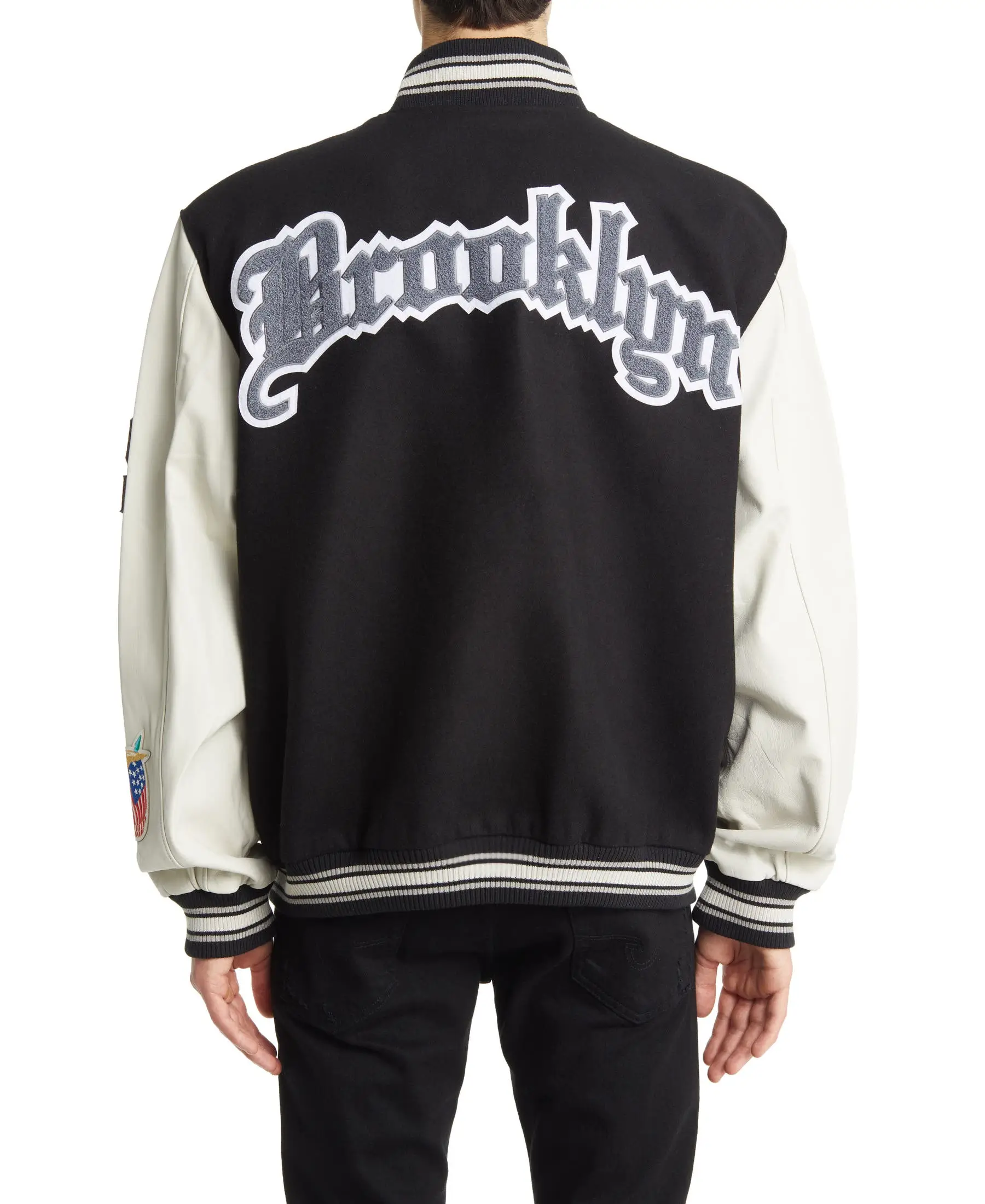 Alternative view of Brooklyn Nets Block Letter Wool Varsity Jacket