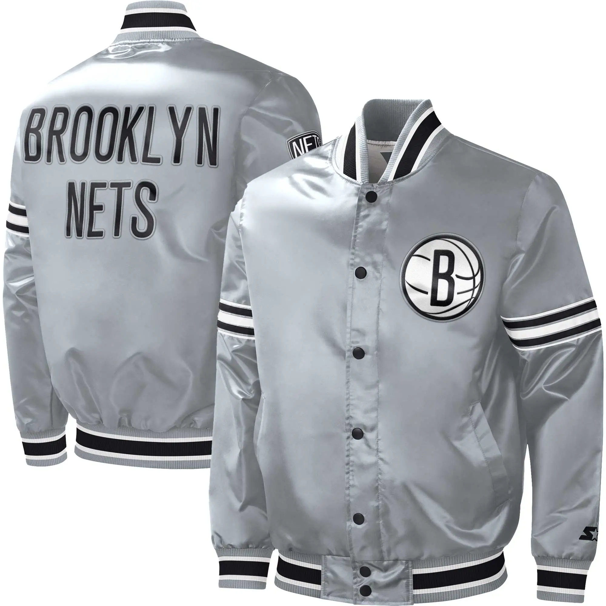 Brooklyn-Nets-Starter-Slider-Gray-Satin-Varsity-Jacket-4