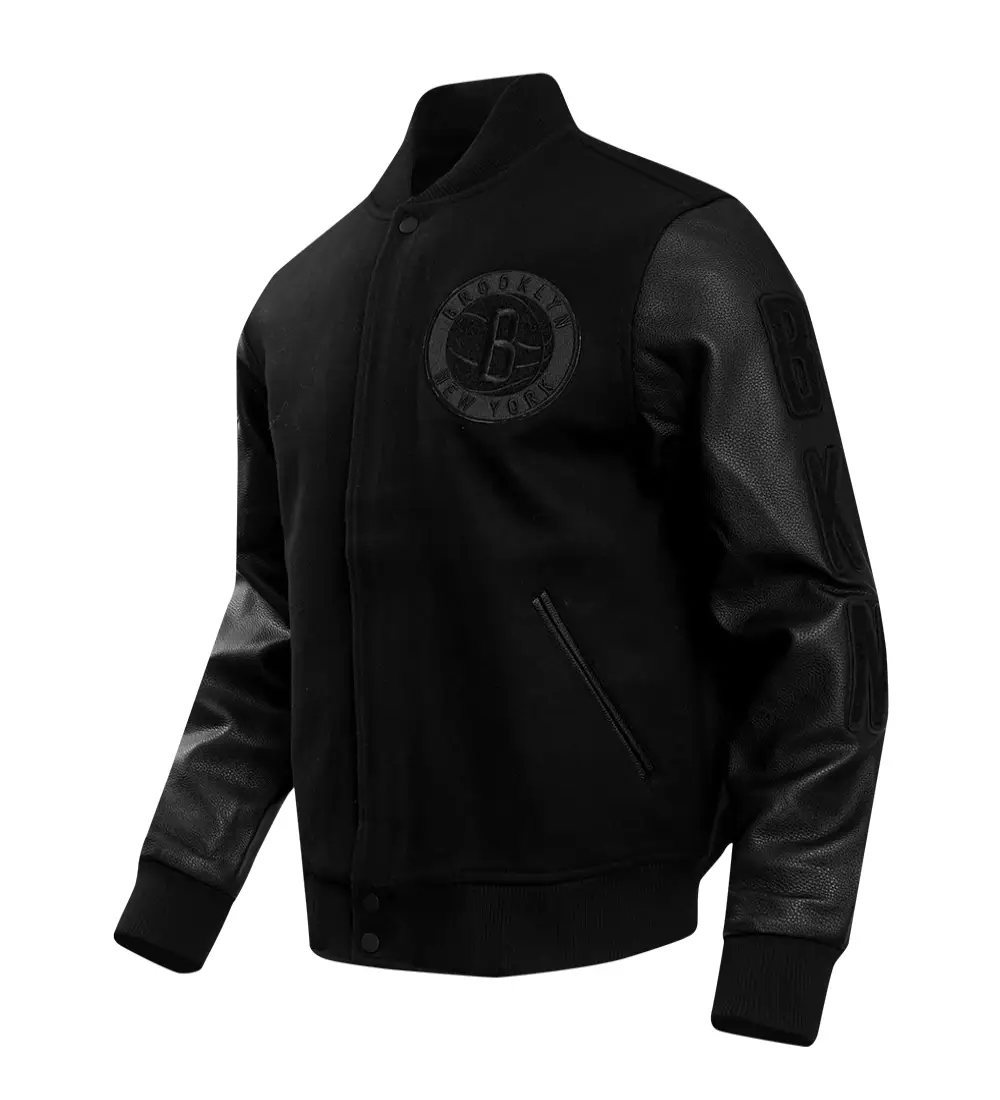 Brooklyn-Nets-Triple-Black-Varsity-Jacket-LeatherMoto