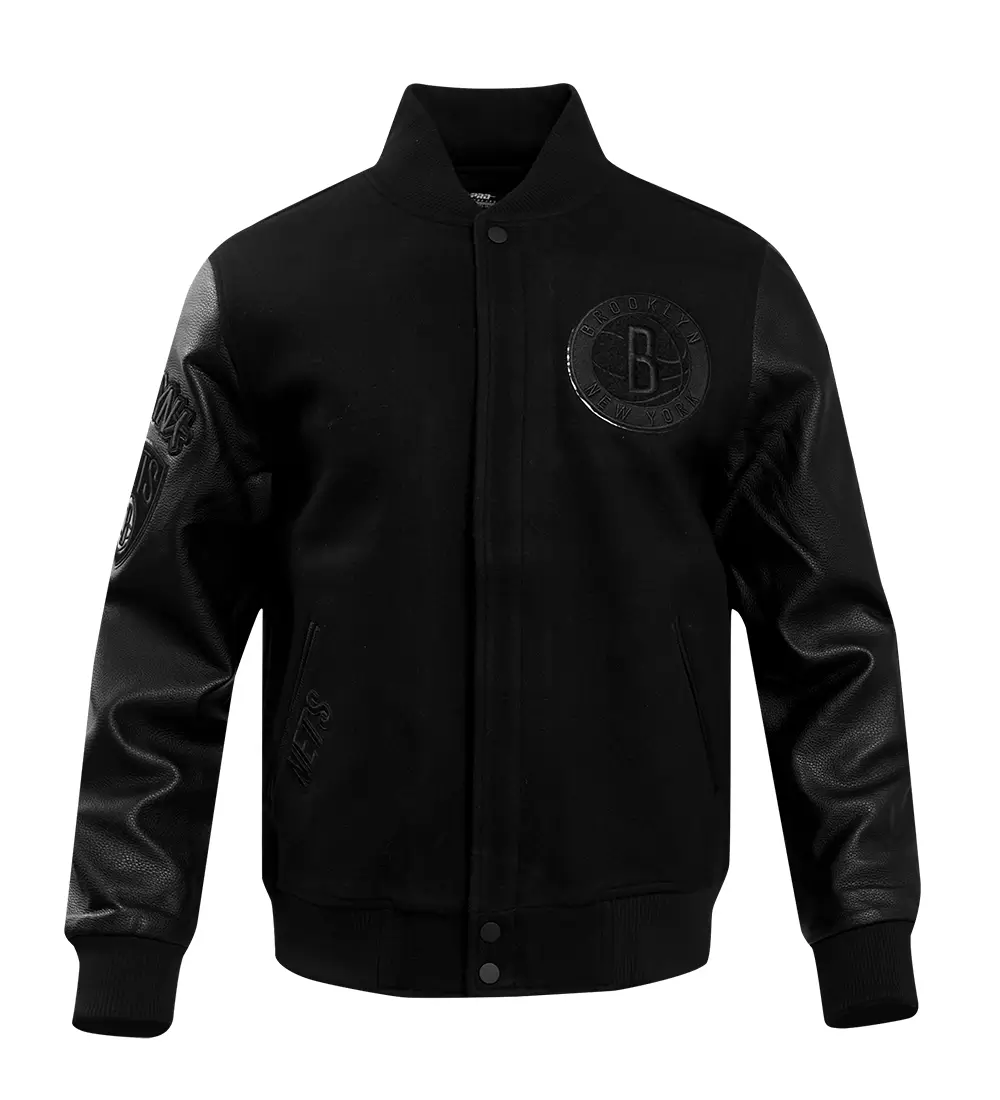 Brooklyn-Nets-Triple-Black-Varsity-Jacket-LeatherMoto