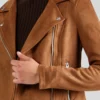Caramel Shield Women Leather Moto Jacket (3)