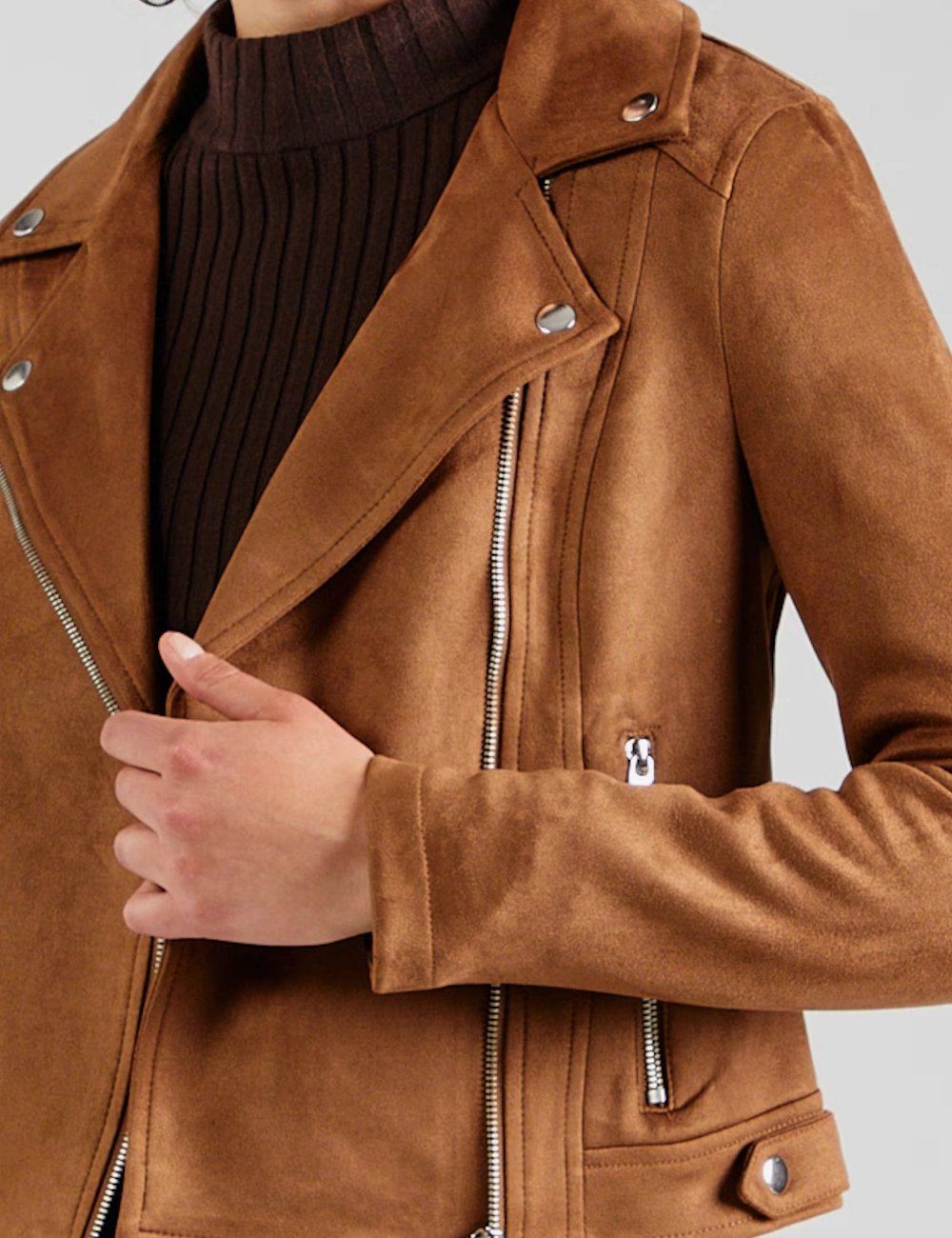 Caramel Shield Women Leather Moto Jacket (3)
