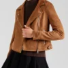 Caramel Shield Women Leather Moto Jacket (4)