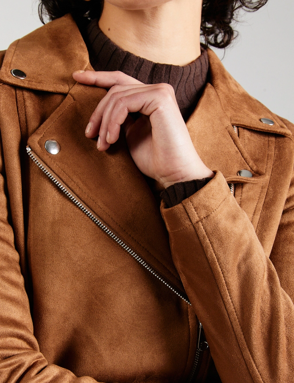 Caramel Shield Women Leather Moto Jacket (5)