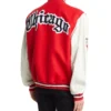 Chicago Bulls Block Red/ White Letter Wool Blend Varsity Jacket - Image 3