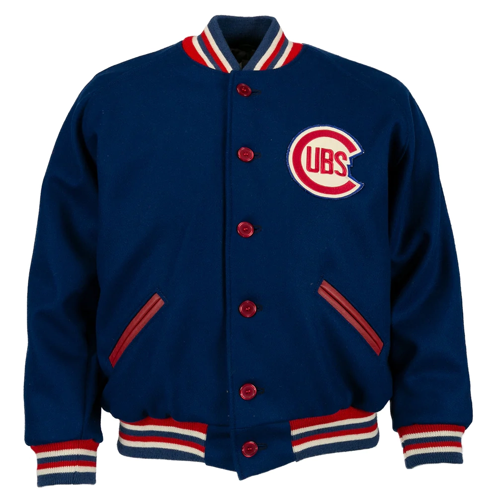 Chicago-Cubs-1954-Authentic-Wool-Varsity-Jacket-leather moto 1