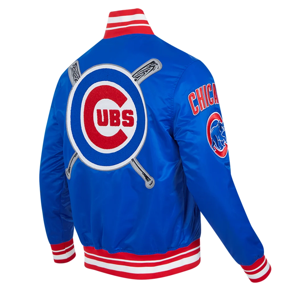 Chicago-Cubs-Full-Snap-Satin-Varsity-Blue-Jacket leather moto 3