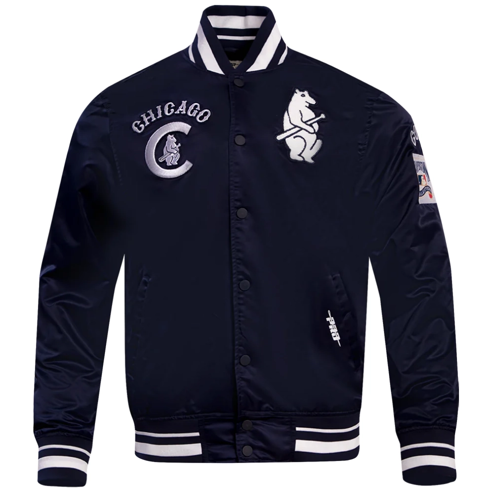 Chicago-Cubs-Retro-Classic-Rib-knitted-Satin-Varsity-Navy-Jacket- 1