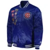 Chicago-Cubs-Starter-Patches-Full-Snap-Satin-Varsity-Blue-Jacket leather moto 1