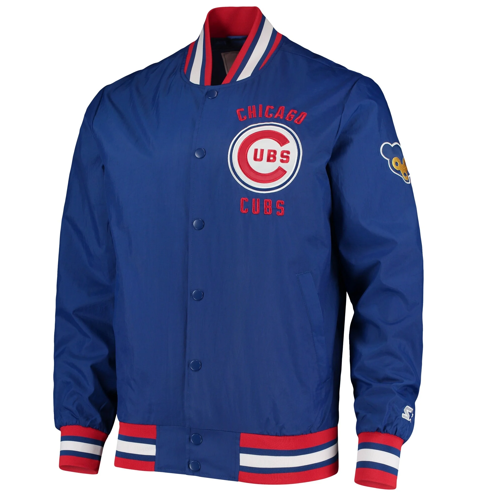 Chicago-Cubs-Starter-The-Jet-III-Full-Snap-Satin-Varsity-Jacket-1leather moto 1