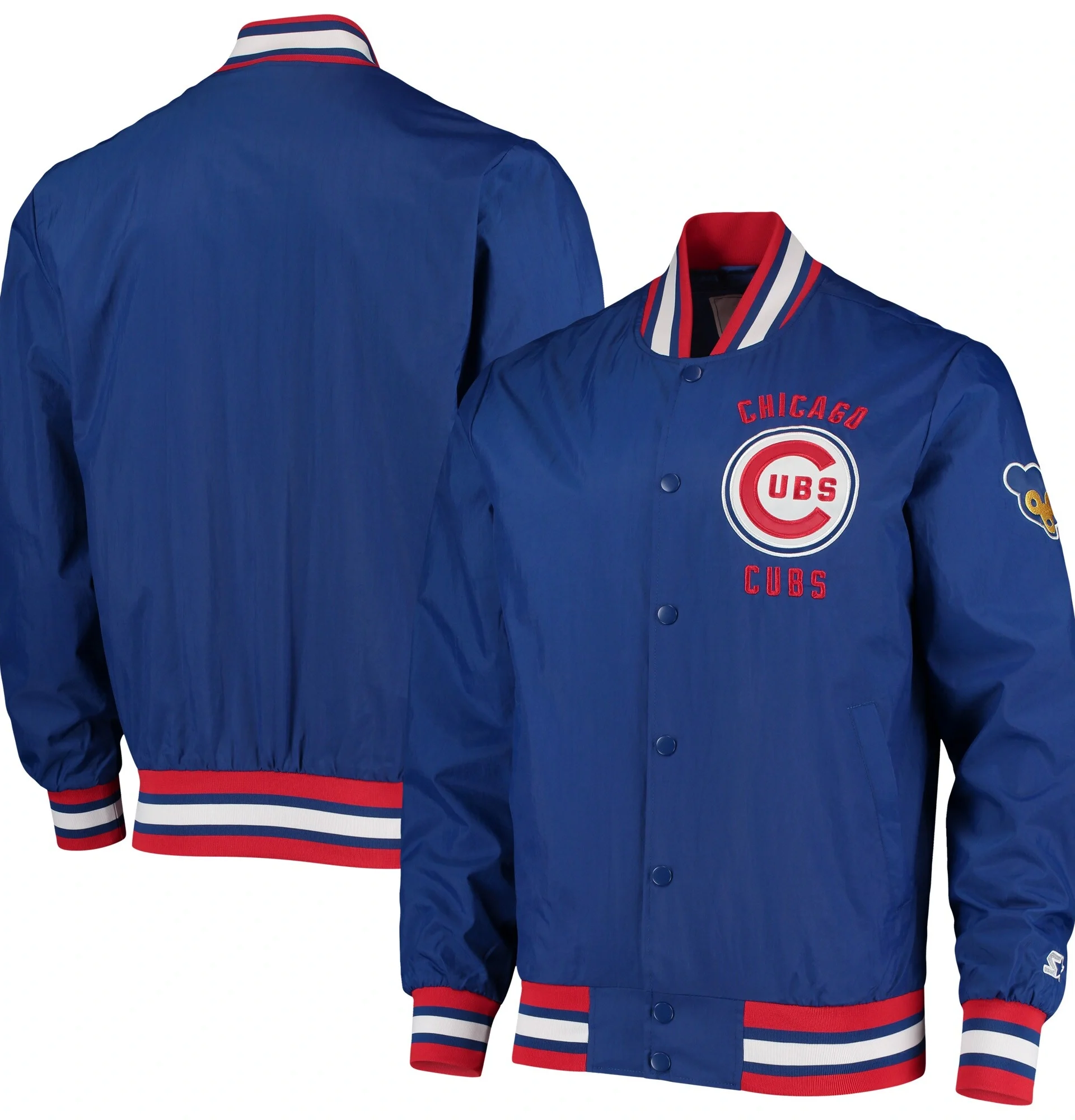 Chicago-Cubs-Starter-The-Jet-III-Full-Snap-Satin-Varsity-Jacket-leather moto 2