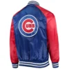 Chicago-Cubs-Starter-The-Lead-Off-Hitter-Full-Snap-Satin-Varsity-Jacket-Royal-Red-leather moto 2