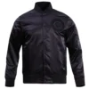 Chicago-Cubs-Triple-Black-Satin-Varsity-Jacket-leather moto 1