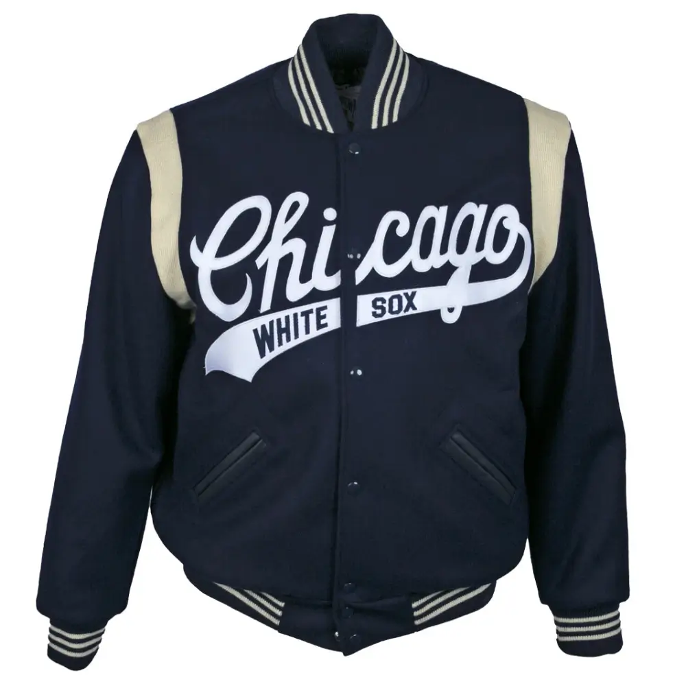 Chicago-White-Sox-1967-Authentic-Navy-Wool-Varsity-Jacket-leather moto 1