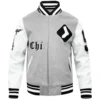 Chicago White Sox Old English Grey/White  Wool & Leather Varsity Jacket