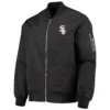 Chicago-White-Sox-Full-Zip-Bomber-Black-Varsity-Jacket-leather moto1