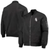 Chicago-White-Sox-Full-Zip-Bomber-Black-Varsity-Jacket-leather moto3