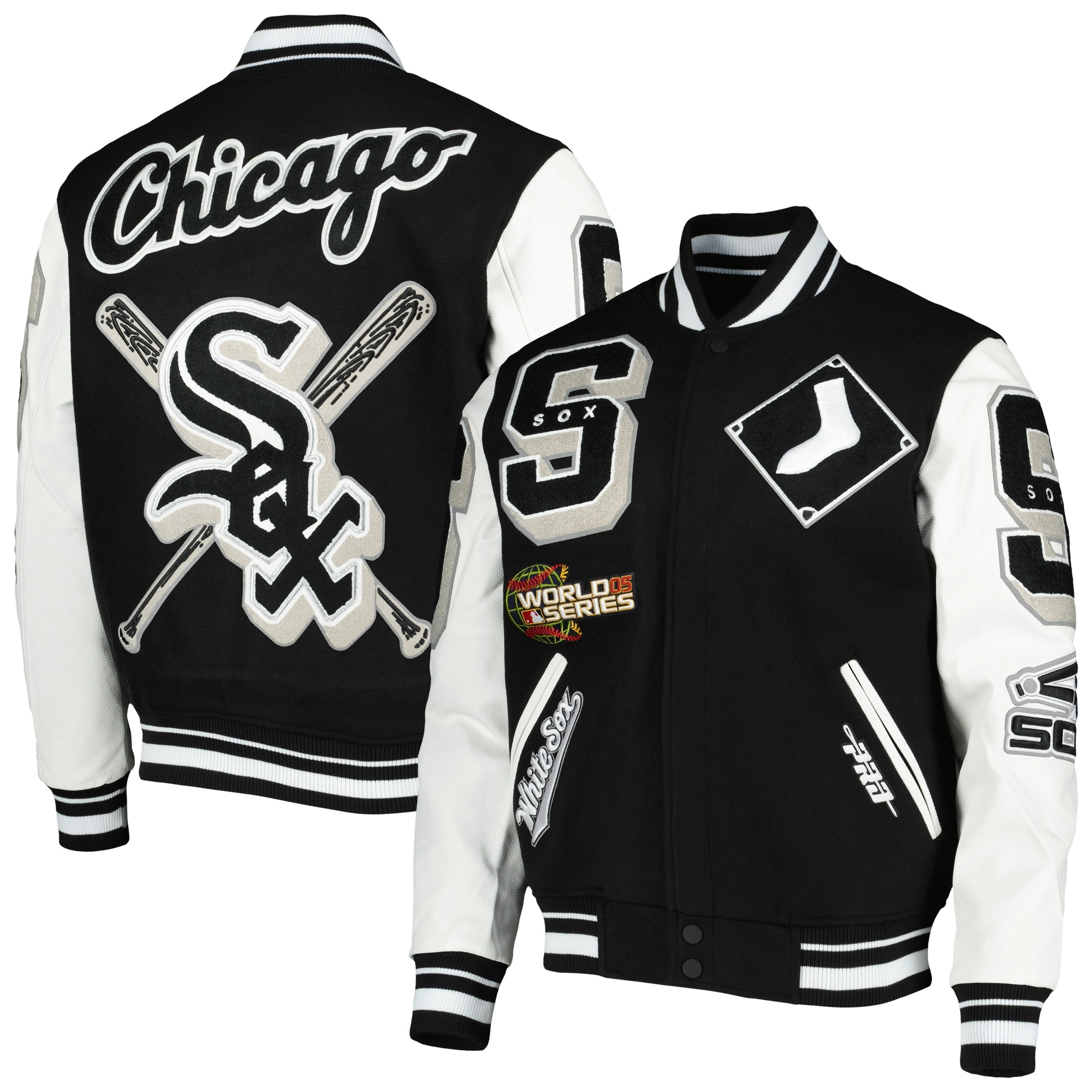 Chicago-White-Sox-Pro-Standard-Mash-Up-Logo-Varsity-Jacket-leather moto 3
