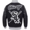 Chicago-White-Sox-Pro-Standard-Mashup-Black-Wool-Leather-Varsity-Jacket-leather moto 2