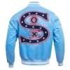 Chicago-White-Sox-Pro-Standard-Retro-Classic-Satin-Varsity-Blue-Jacket-leather moto 2