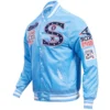 Chicago-White-Sox-Pro-Standard-Retro-Classic-Satin-Varsity-Blue-Jacket-leather moto 4