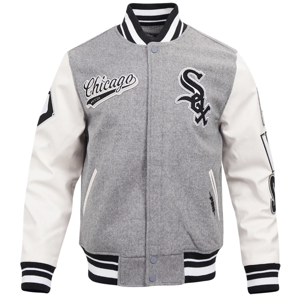 Chicago-White-Sox-Pro-Standard-Script-Tail-Rib-Wool-Leather-Varsity-Jacket-leather moto 1