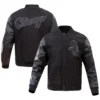 Chicago-White-Sox-Pro-Standard-Triple-Black-Varsity-Jacket-leather moto 3