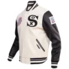 Chicago-White-Sox-Retro-Classic-Rib-Knitted-White-Black-Varsity-Jacket-leather moto 3