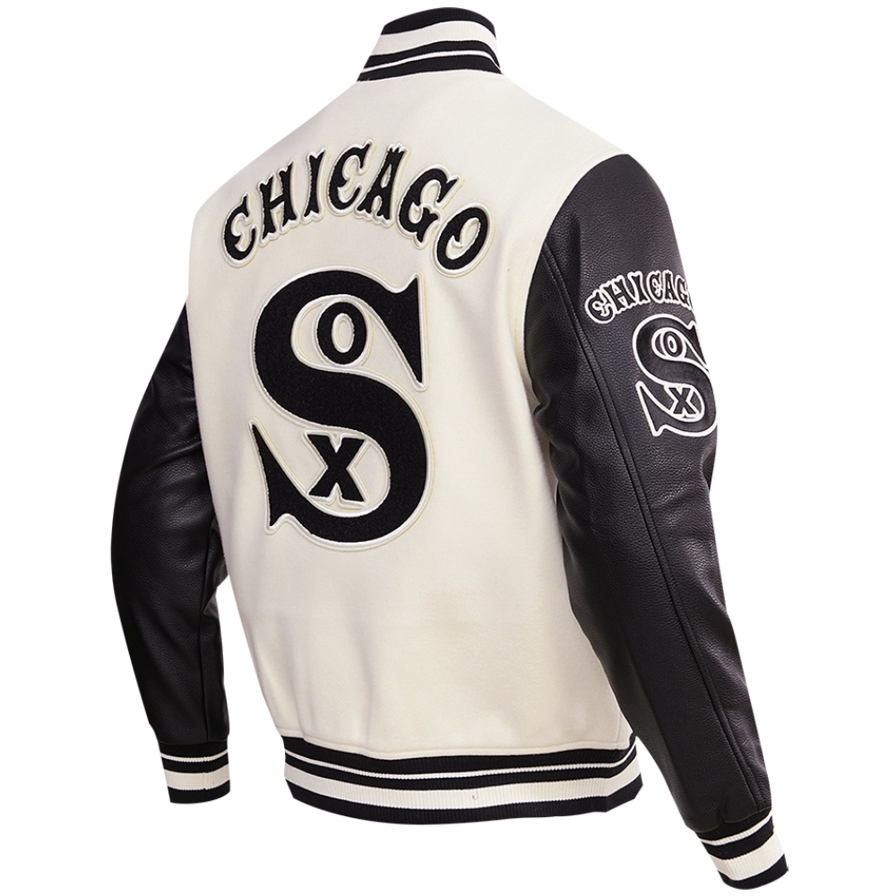 Chicago-White-Sox-Retro-Classic-Rib-Knitted-White-Black-Varsity-Jacket-leather moto 4
