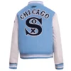 Chicago-White-Sox-Womens-Full-Snap-Satin-Varsity-Jacket-leather moto 2
