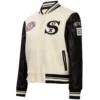 Chicago-White-Sox-Womens-White_Black-Rib-Knitted-Varsity-Jacket-leather moto 3