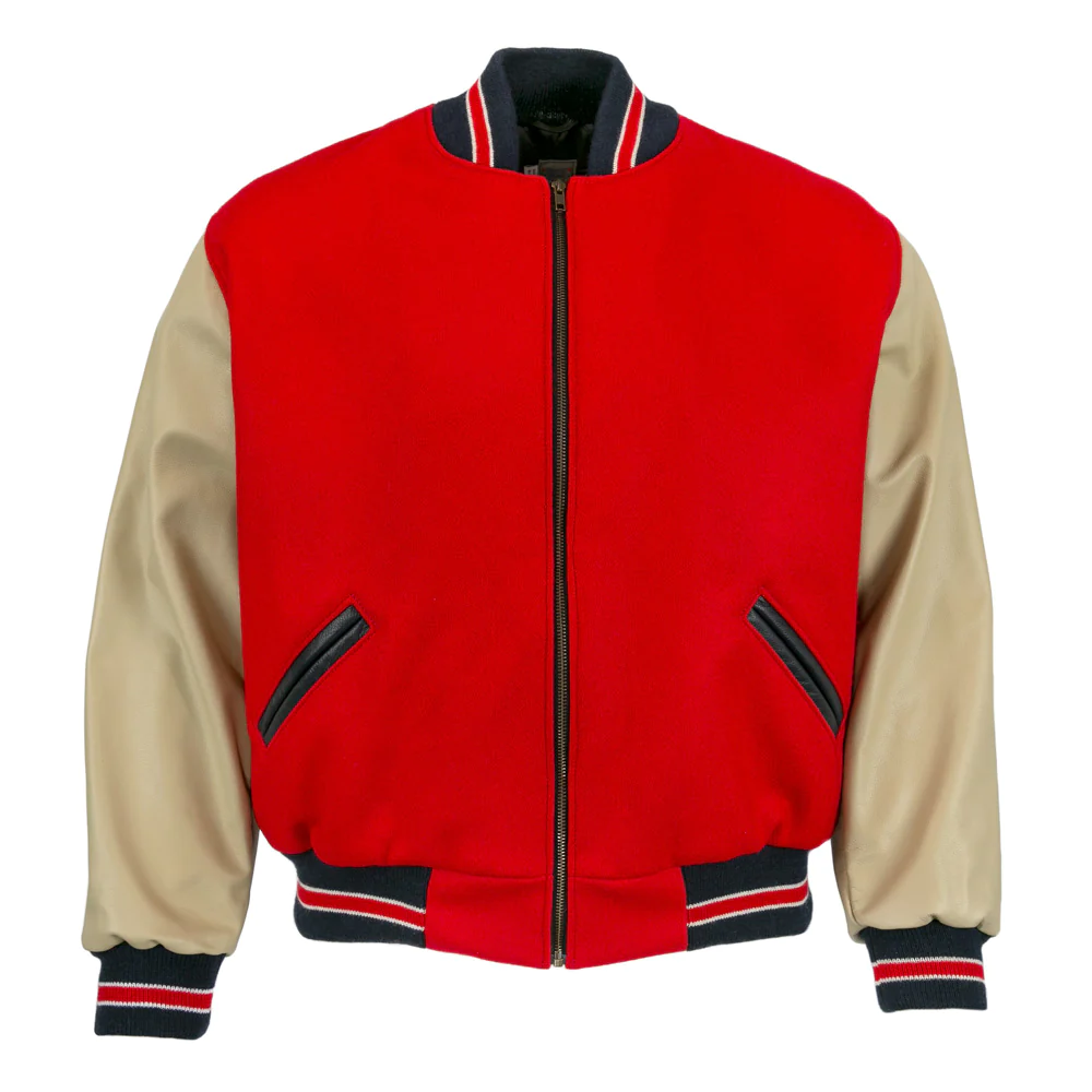 Cincinnati-Reds-1940-Authentic-Wool-Varsity-Jacket-leather moto 1