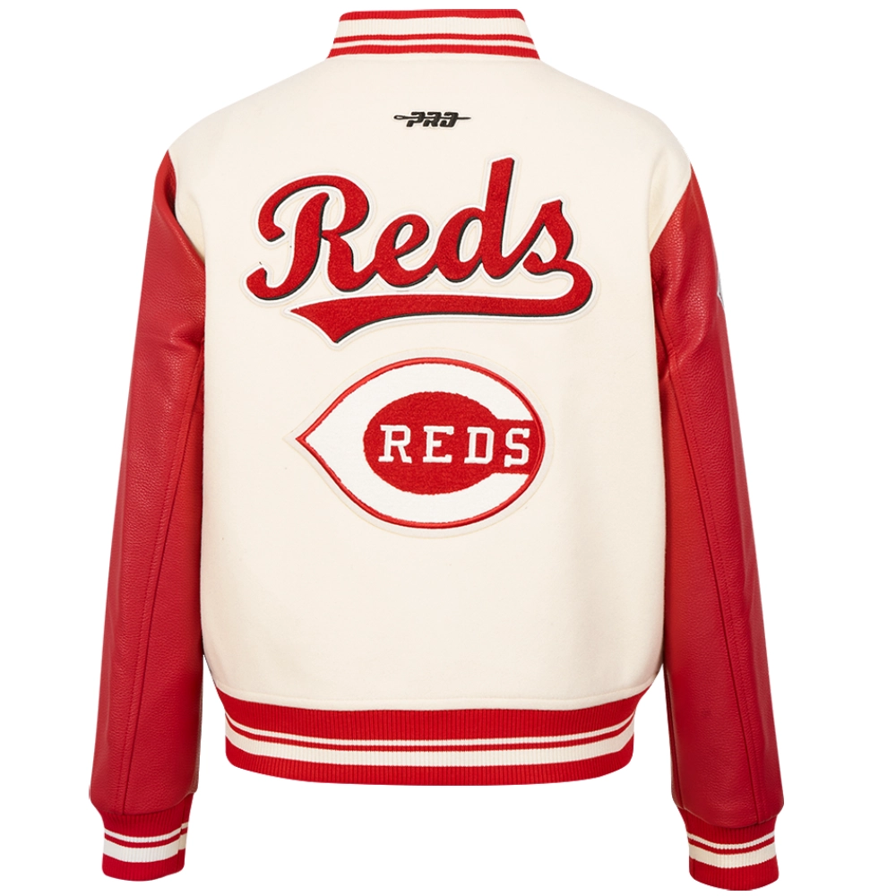 Women’s Cincinnati Reds Pro Standard Baseball Team Players Wool & Leather Varsity Jacket - Image 4