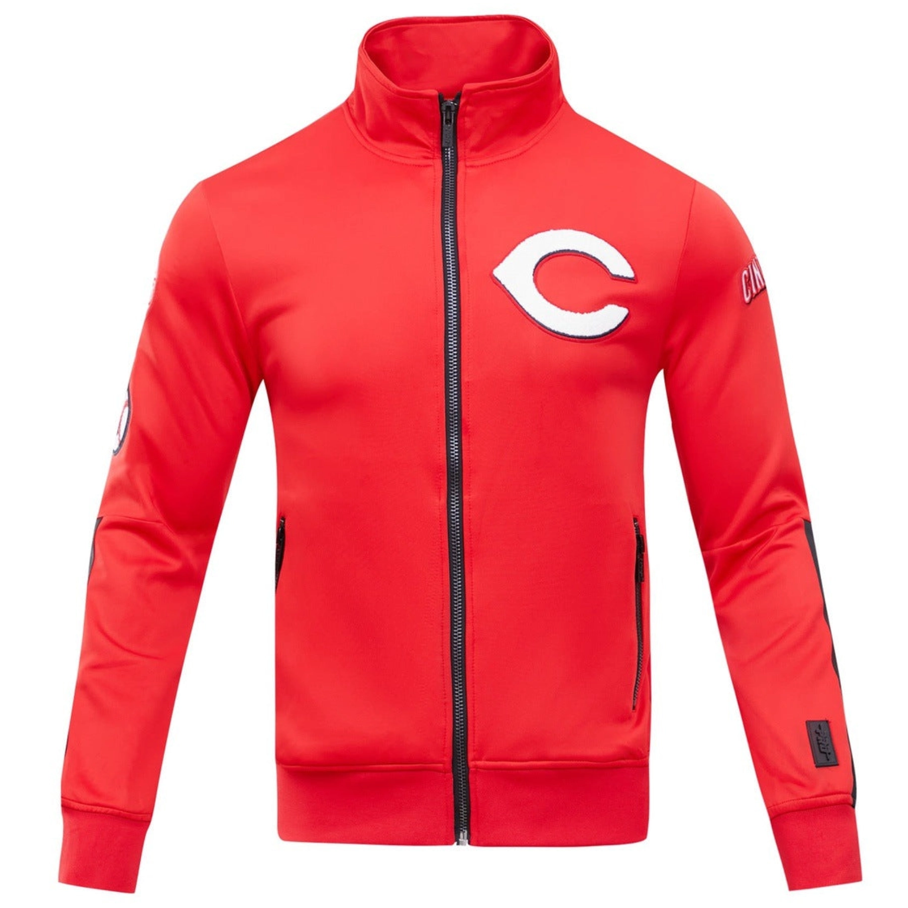 Cincinnati-Reds-Pro-Standard-Full-Zip-Polyester-Varsity-Red-Jacket-leather moto 1