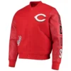 Cincinnati-Reds-Pro-Standard-Red-Wool-Leather-Varsity-Jacket-leather moto 1