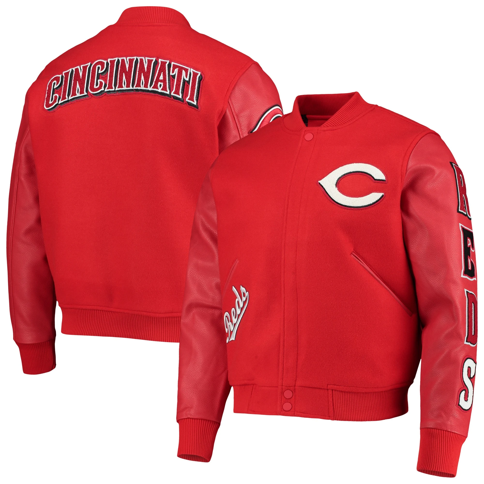 Cincinnati-Reds-Pro-Standard-Red-Wool-Leather-Varsity-Jacket-leather moto 3
