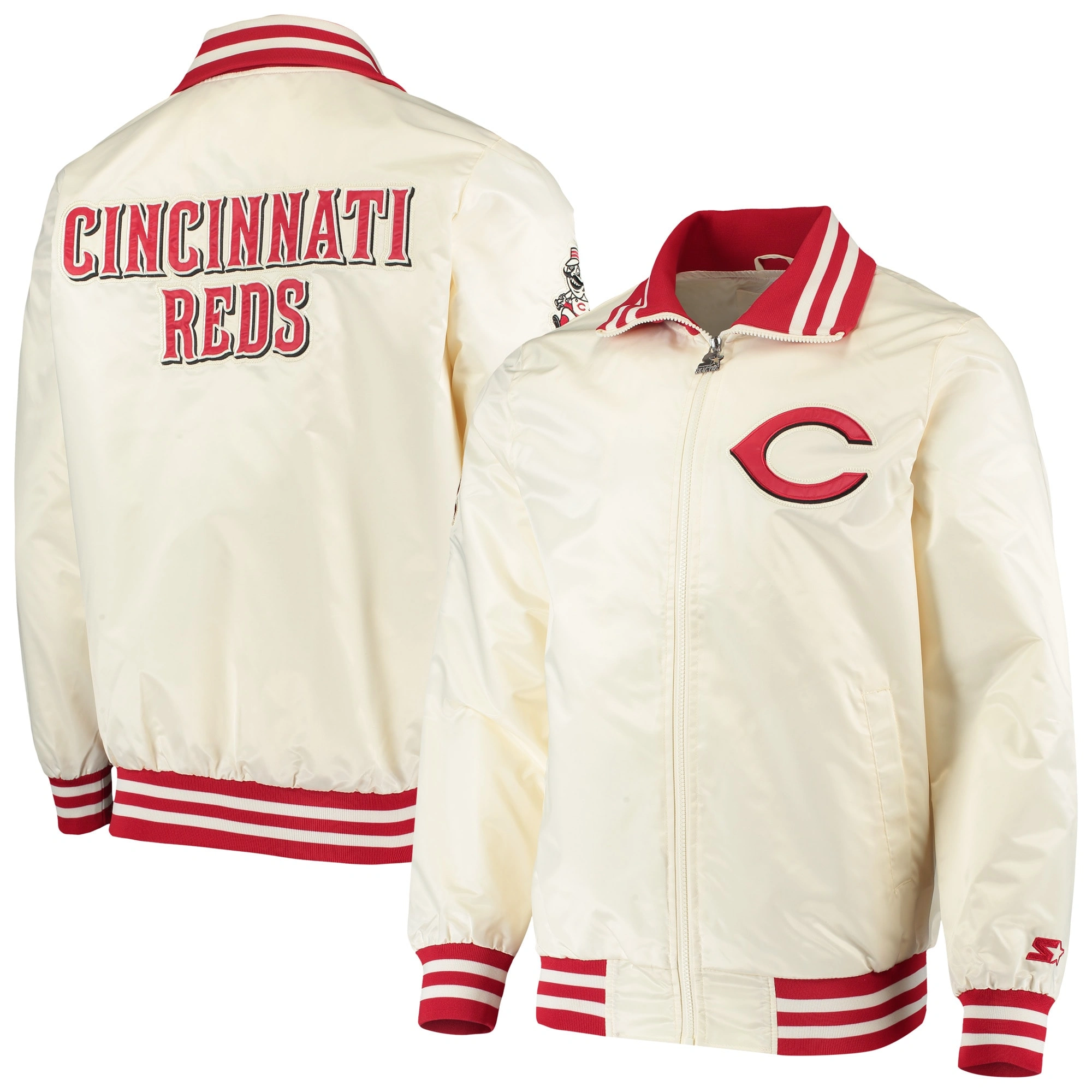 Cincinnati-Reds-Starter-The-Captain-II-Full-Zip-Satin-Varsity-Cream-Jacket-leather moto 3