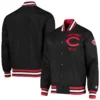 Cincinnati-Reds-Starter-The-Jet-III-Full-Snap-Satin-Varsity-Black-Jacket leather moto 3