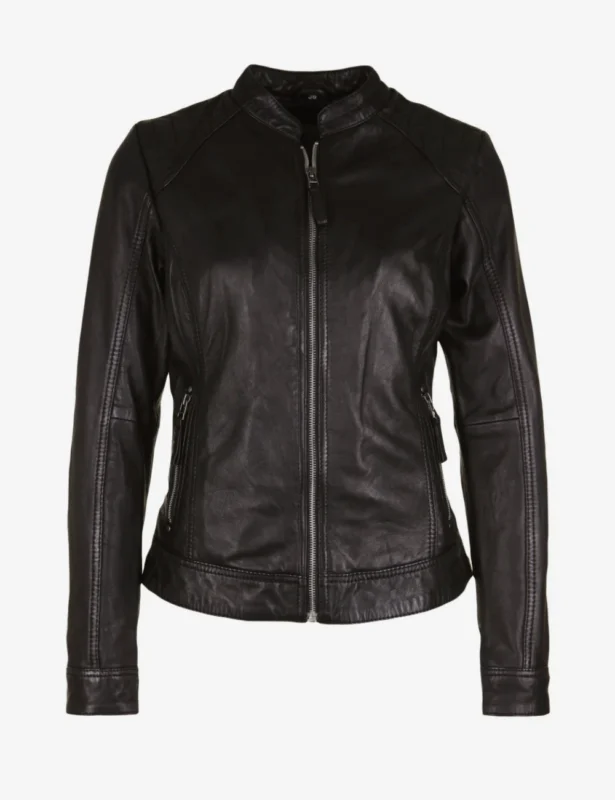 Classic Black Leather Jacket – Timeless Cafe Racer Style (1)