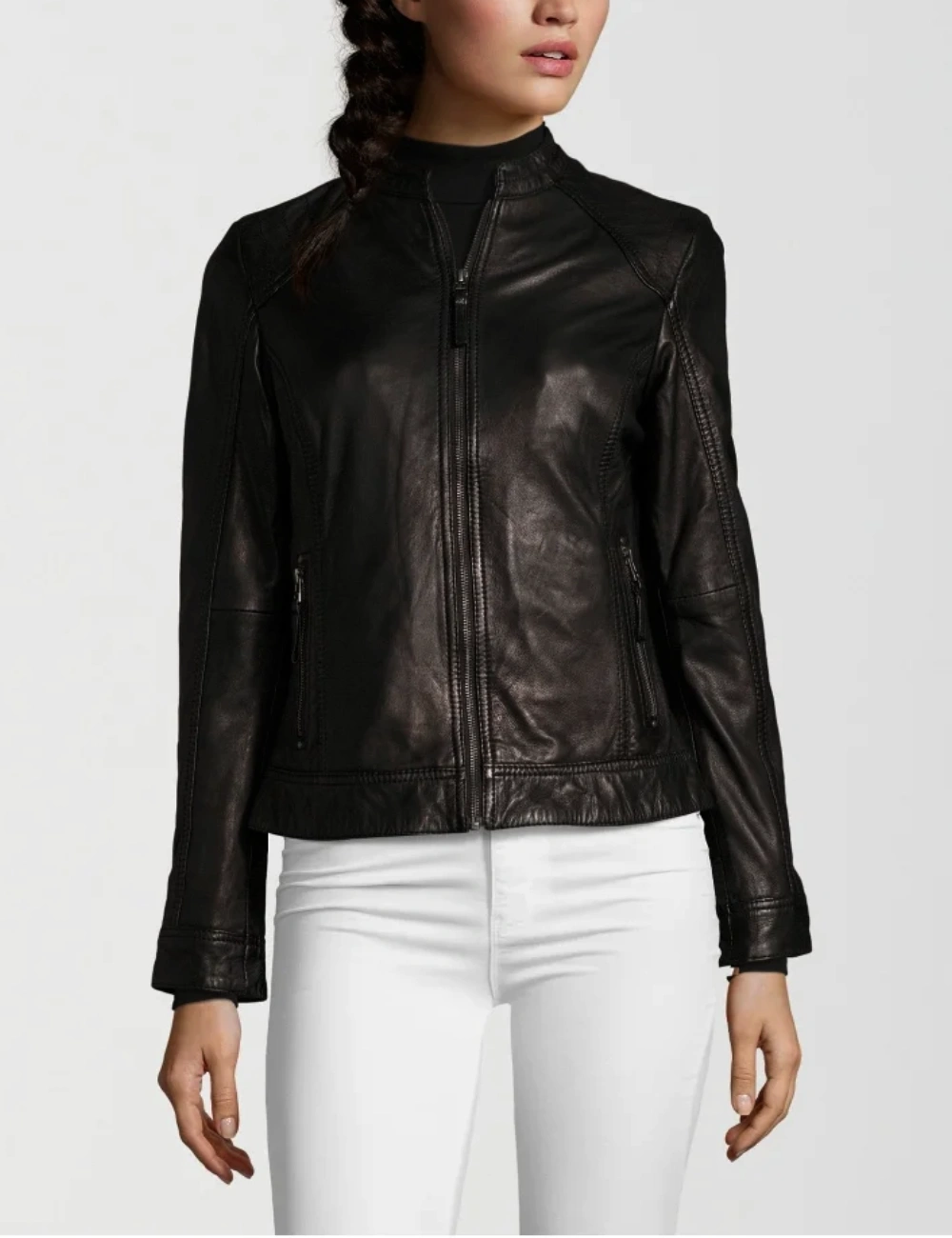 Classic Black Leather Jacket – Timeless Cafe Racer Style (4)