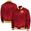 Cleveland Cavaliers Hardwood Classics Throwback Wordmark  Maroon Varsity Jacket - Image 3