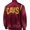 Cleveland Cavaliers Starter Full Snap Maroon Satin Varsity Jacket - Image 2