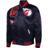 Cleveland-Guardians-Pro-Standard-Full-Snap-Satin-Varsity-Navy-Jacket-LEATHER MOTO 1
