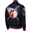 Cleveland-Guardians-Pro-Standard-Full-Snap-Satin-Varsity-Navy-Jacket-LEATHER MOTO 2