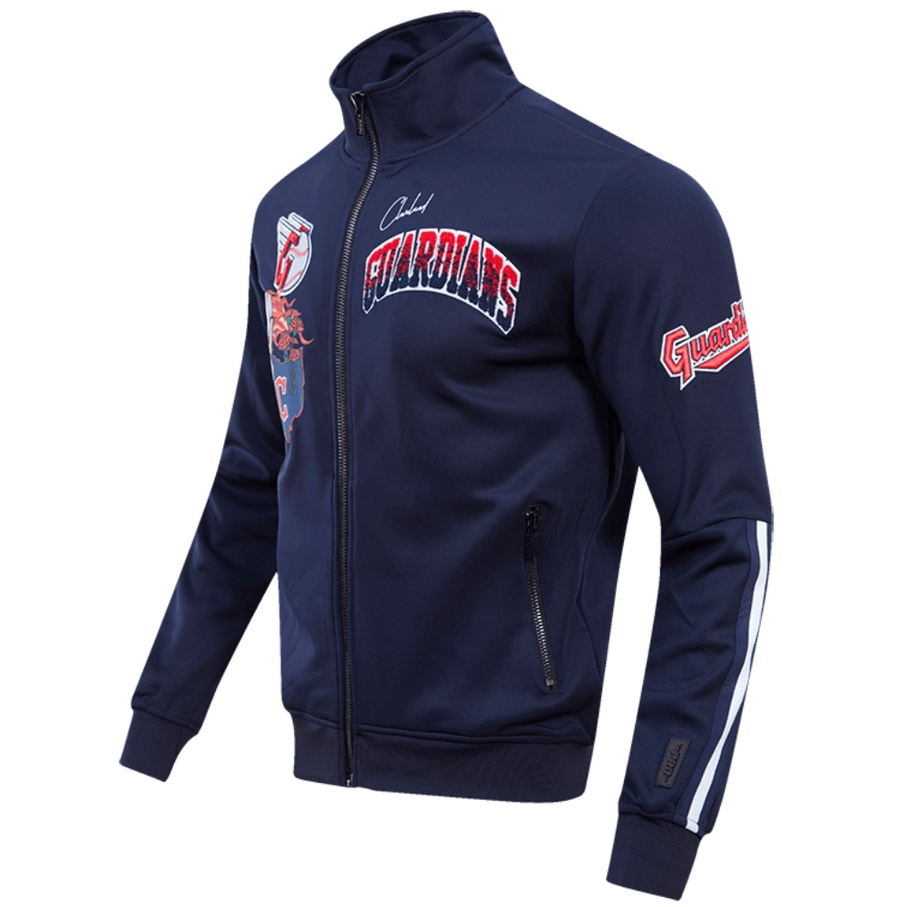 Cleveland-Guardians-Pro-Standard-Full-Zip-Navy-Varsity-Jacket-LEATHER MOTO 5