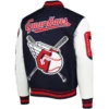 Cleveland-Guardians-Pro-Standard-Wool-Leather-Varsity-Jacket-Navy-White-leather moto 2