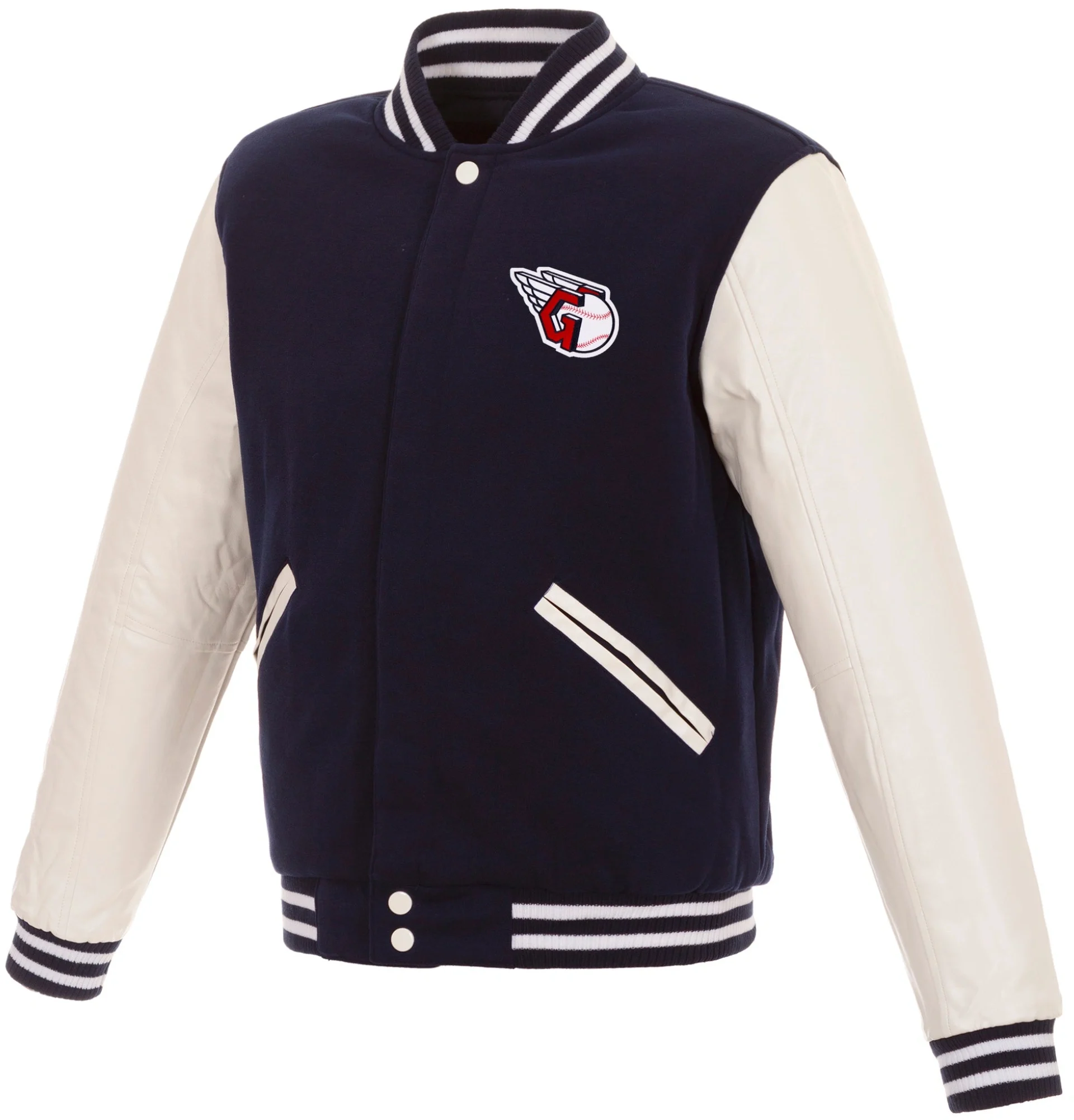 Cleveland-Guardians-Reversible-Wool-Faux-Leather-Varsity-Jacket-leather moto1
