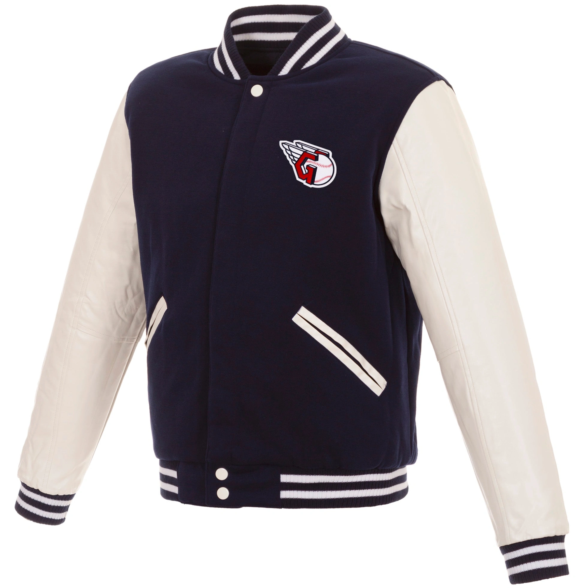 Cleveland-Guardians-Reversible-Wool-Faux-Leather-Varsity-Jacket-leather moto1